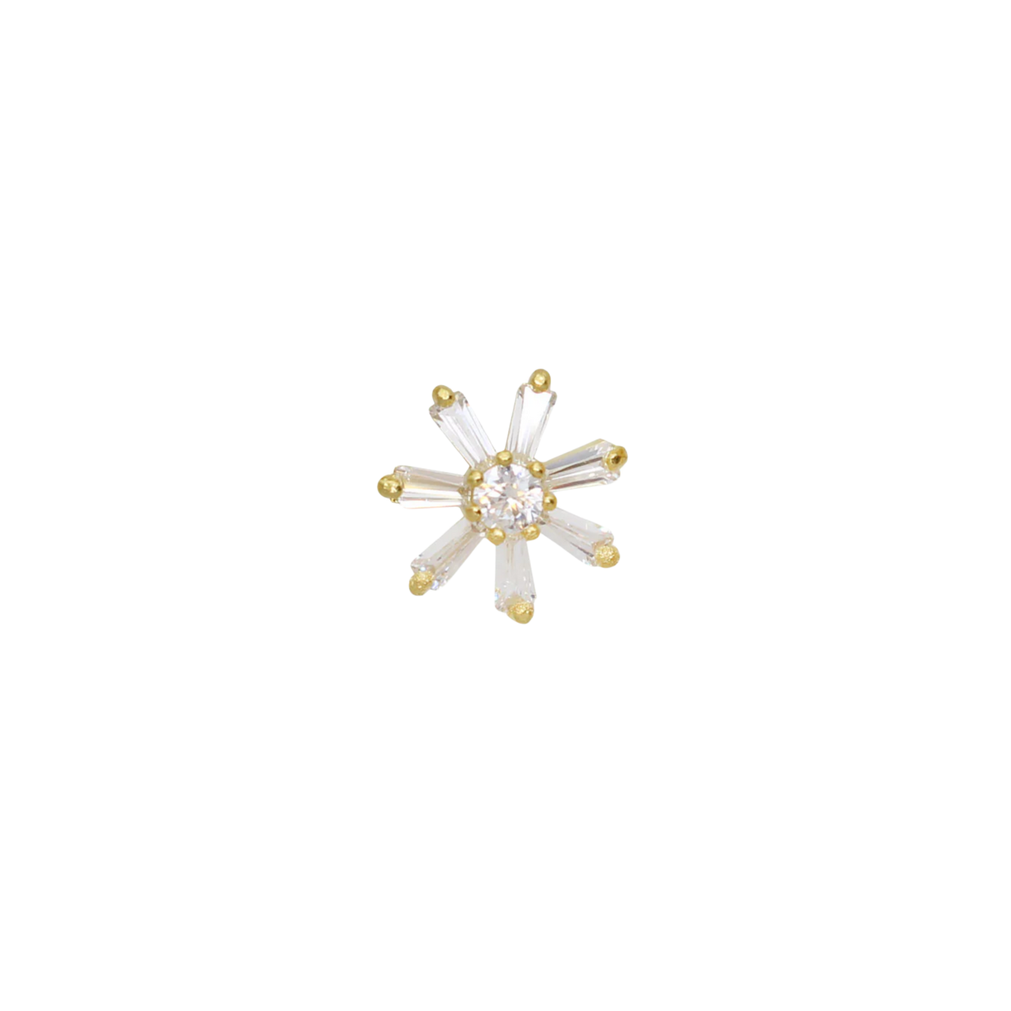 Crystal Snowflake | Gold Charm