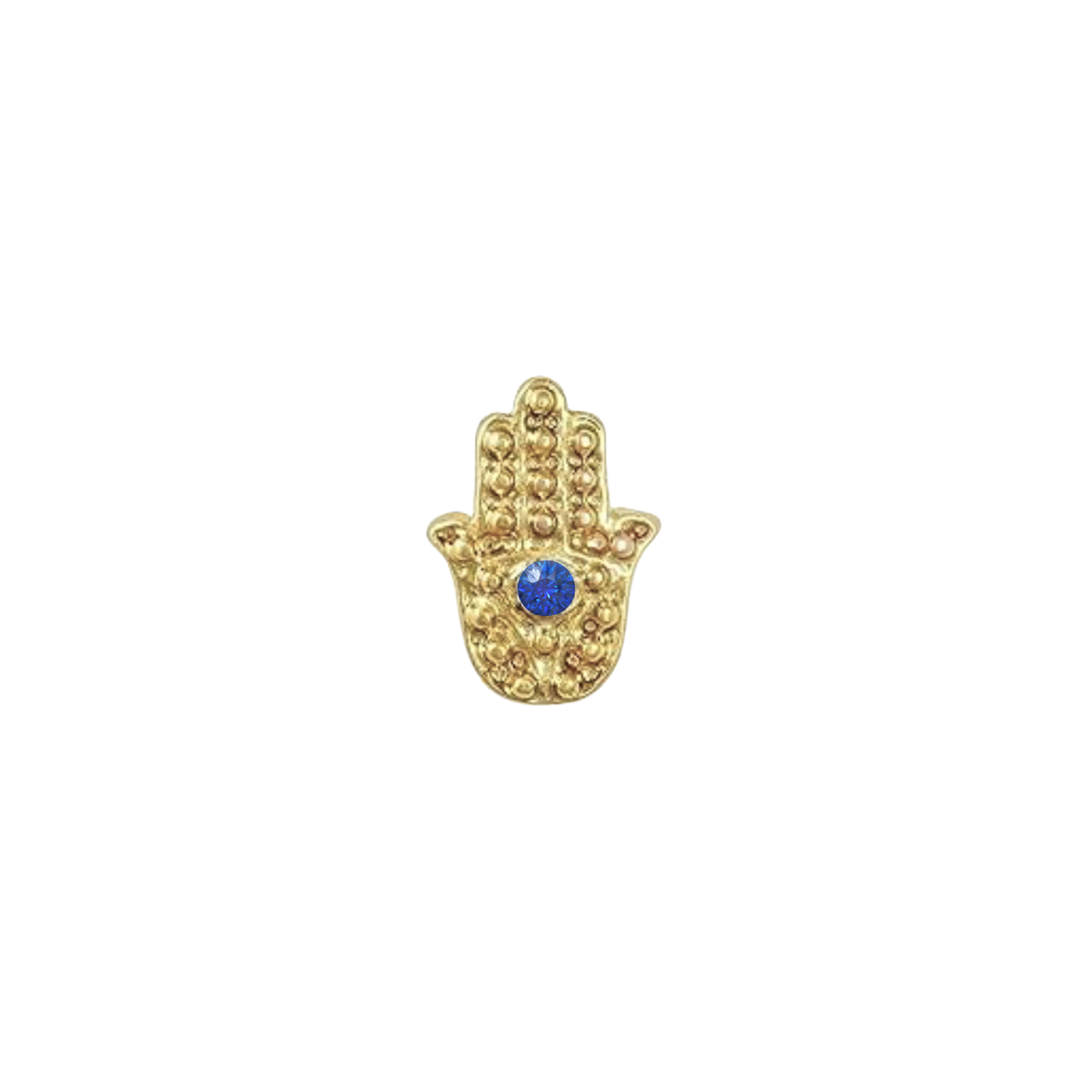 Blue Gem Hemsa | Gold Charm